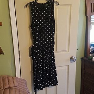 Ralph Lauren navy polka dot spring dress